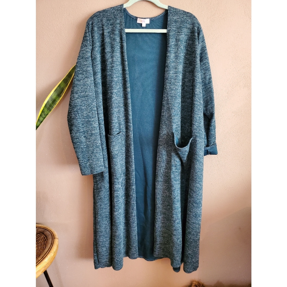 Lularoe Teal Ribbed Sarah Cardigan